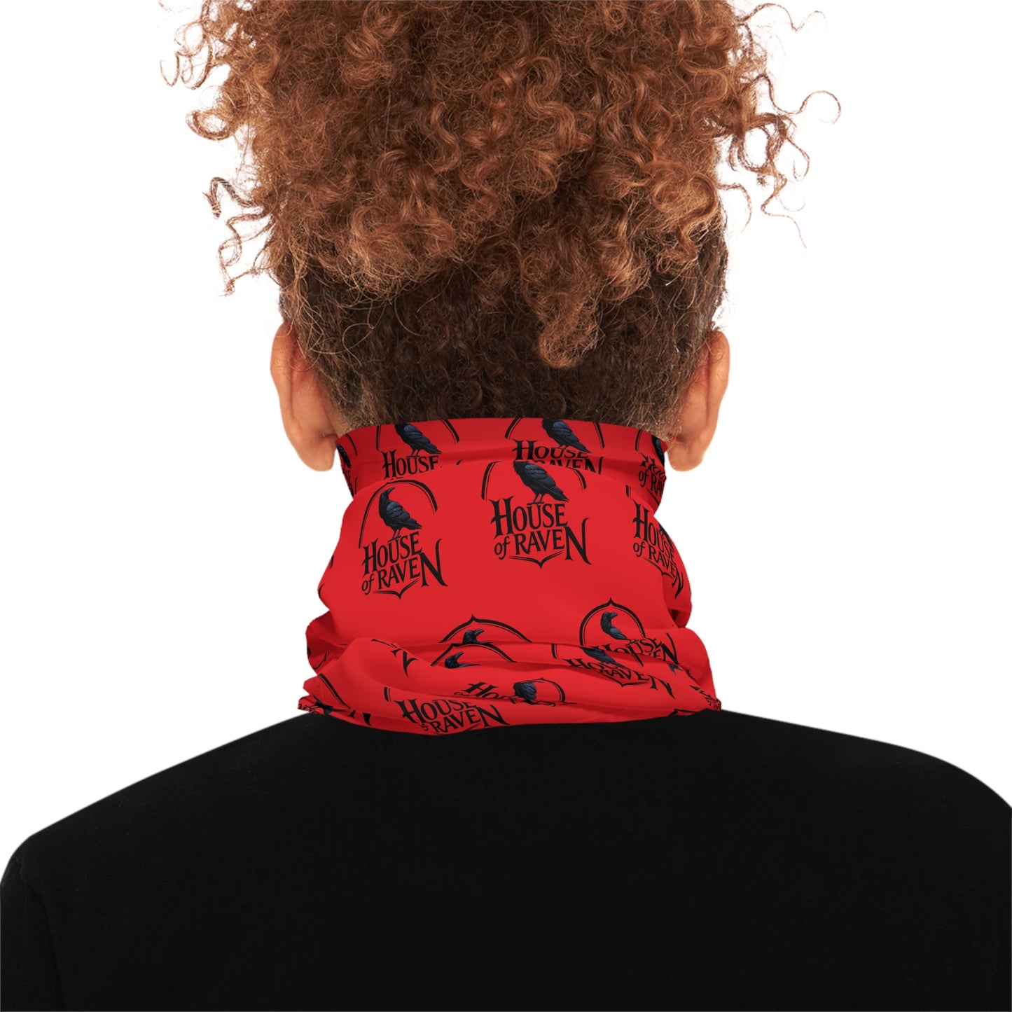 Neck Gaiter — Repeating "House of Raven" Logo Pattern