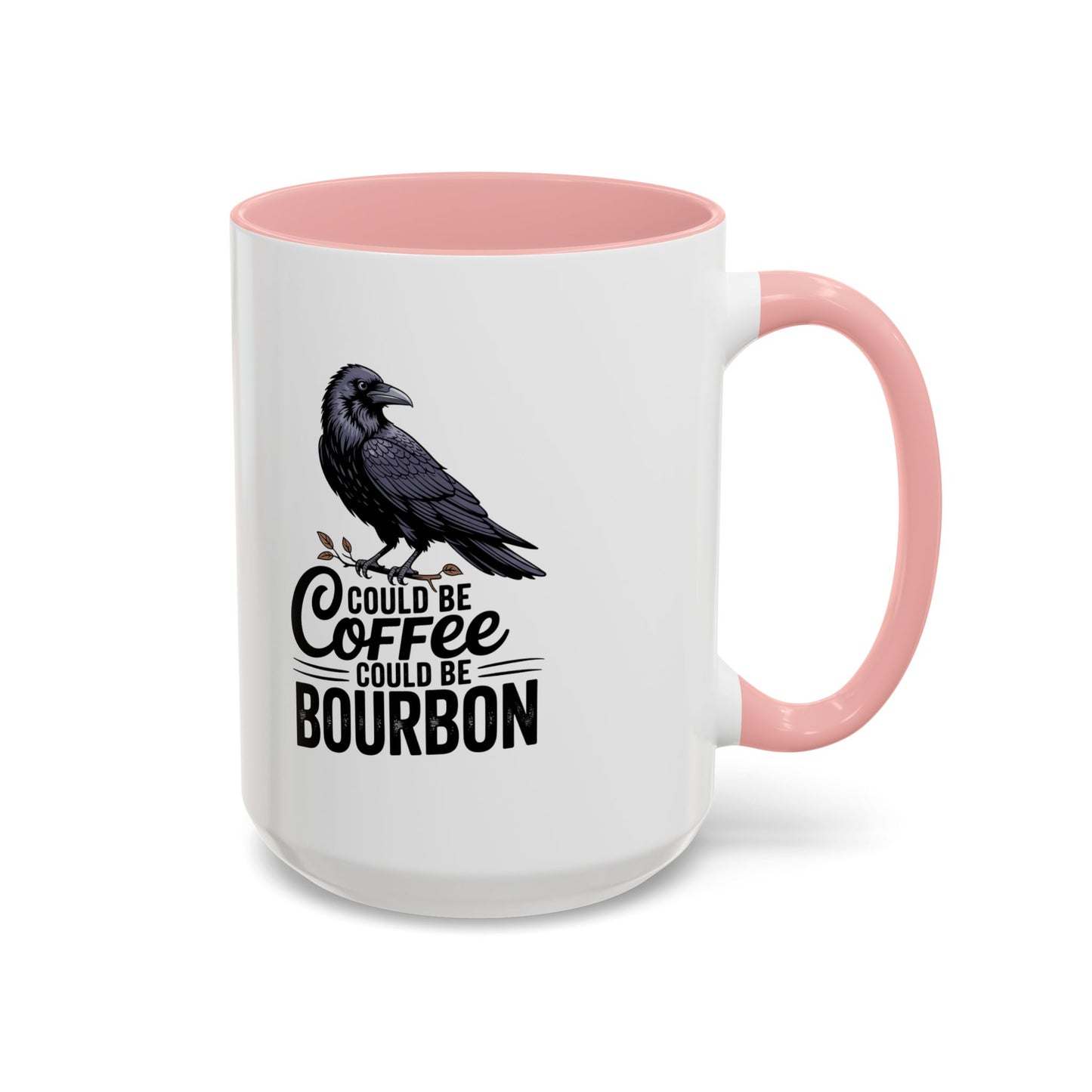 Coffee Mug — "Could Be Coffee, Could Be Bourbon" Raven Accent Mug (11/15oz)