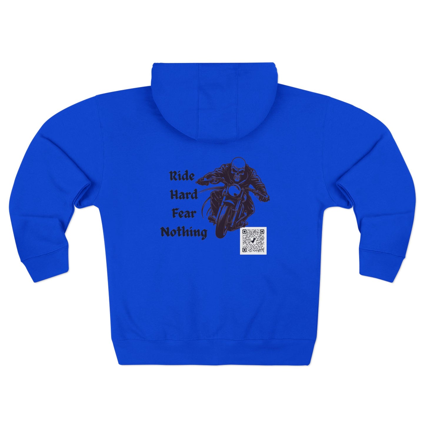 Motorcycle Zip Hoodie — “Ride Hard Fear Nothing” Biker Zip-Up