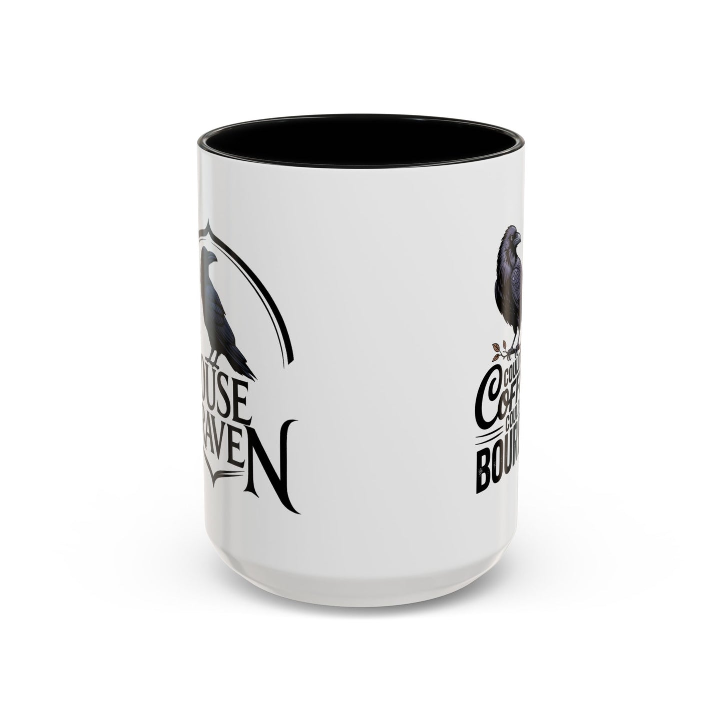 Coffee Mug — "Could Be Coffee, Could Be Bourbon" Raven Accent Mug (11/15oz)
