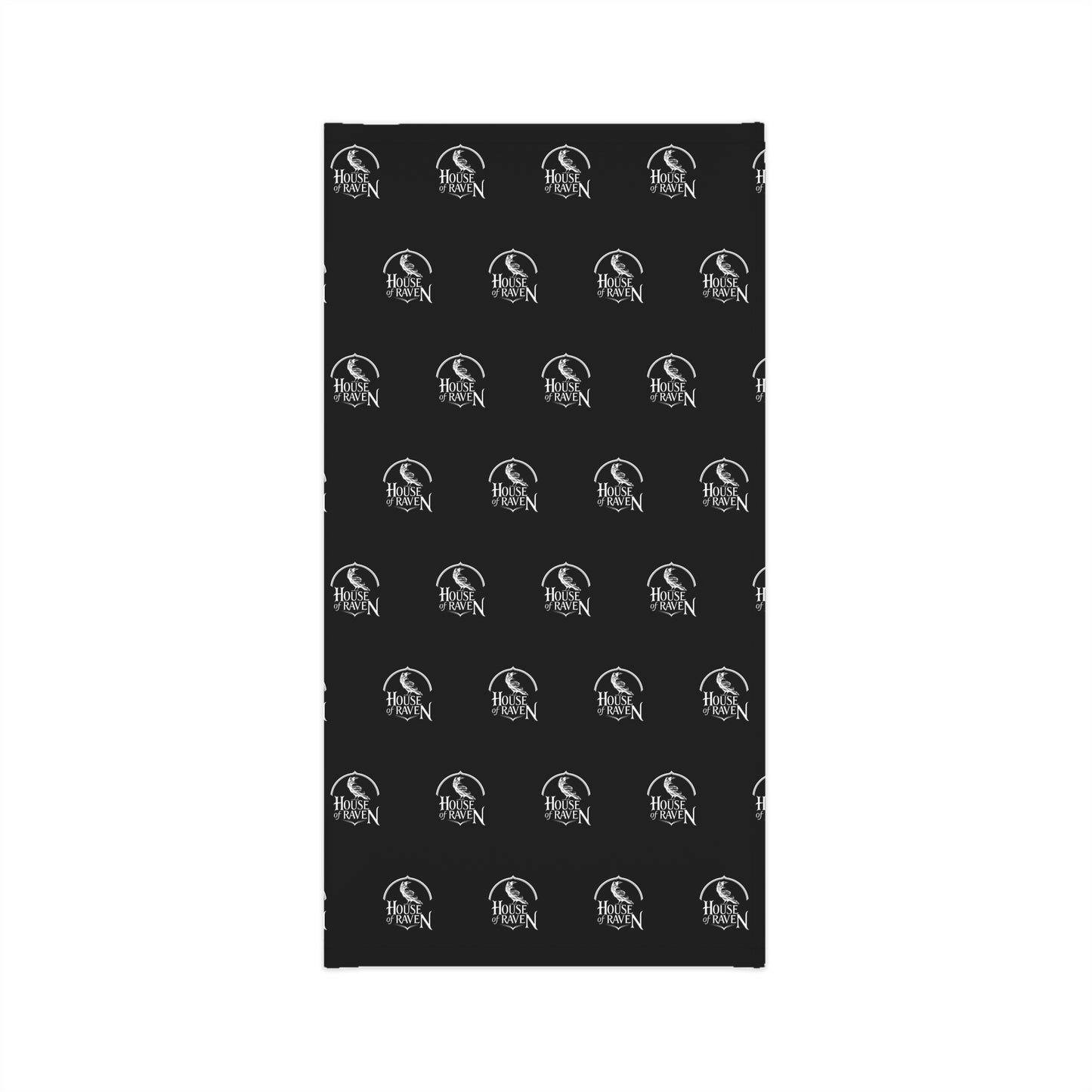 Black Branded Neck Gaiter — Repeating Logo Face Mask & Headband