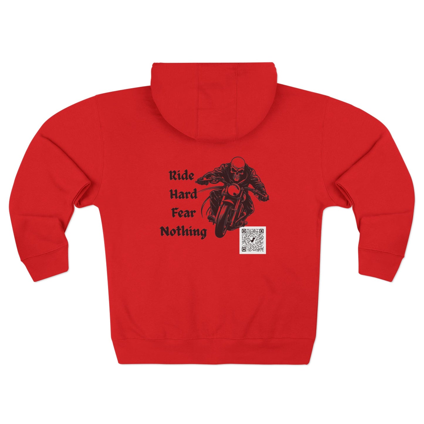 Motorcycle Zip Hoodie — “Ride Hard Fear Nothing” Biker Zip-Up