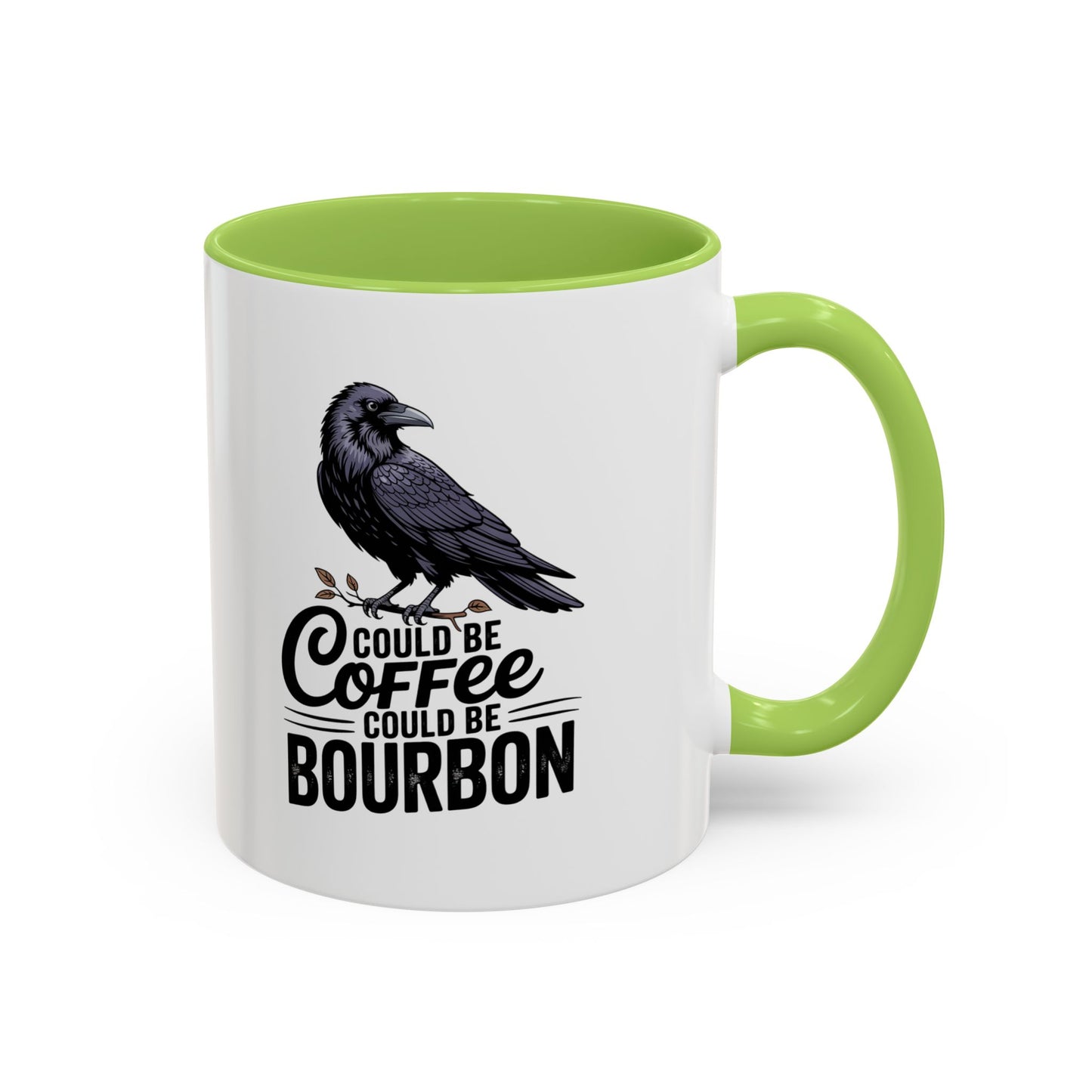 Coffee Mug — "Could Be Coffee, Could Be Bourbon" Raven Accent Mug (11/15oz)