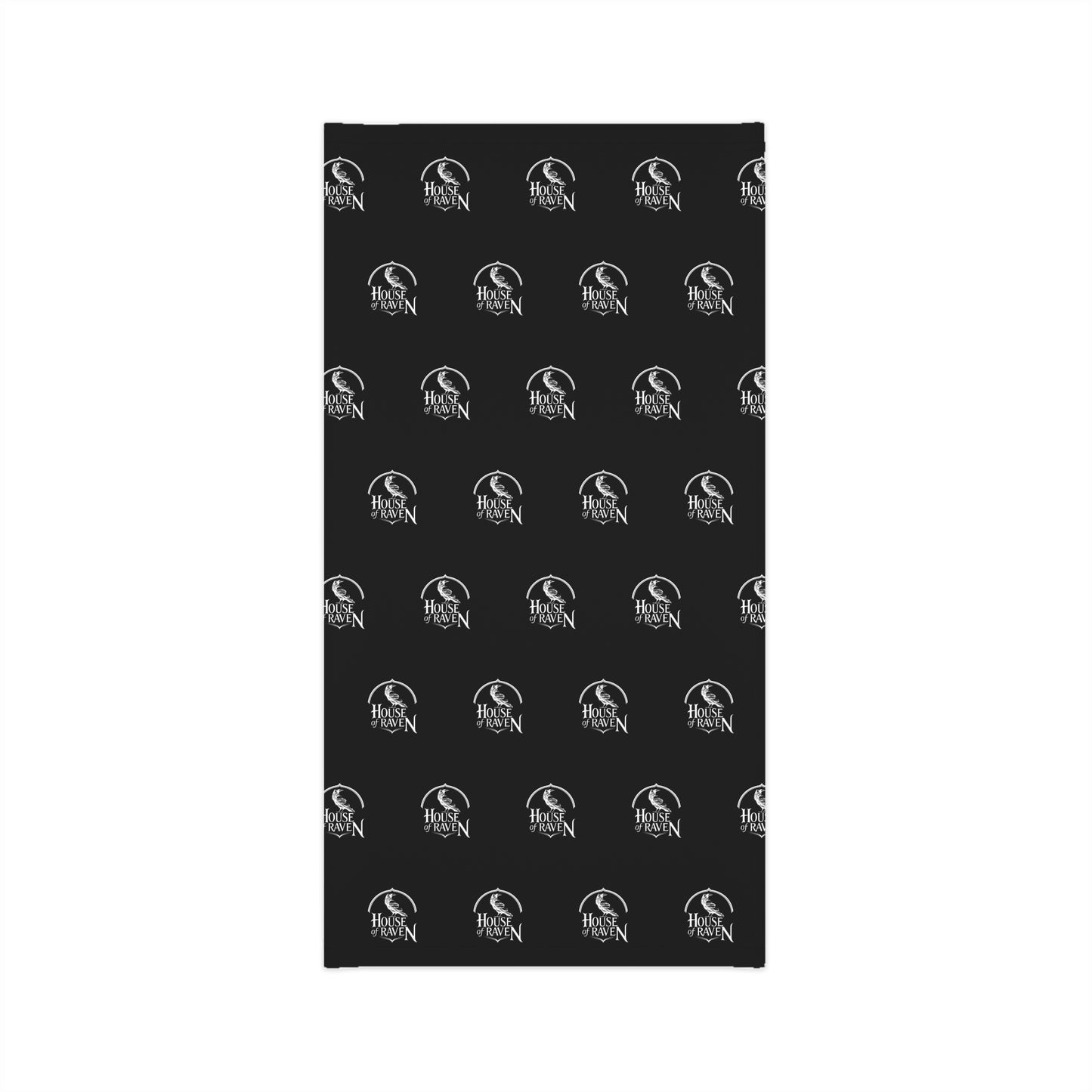 Black Branded Neck Gaiter — Repeating Logo Face Mask & Headband