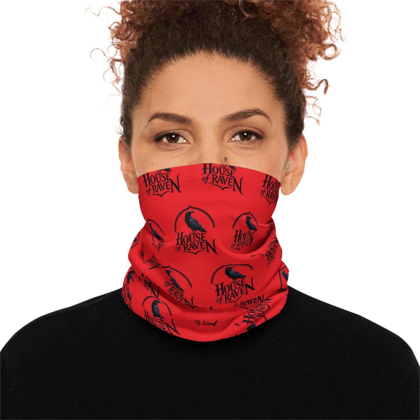 Neck Gaiter — Repeating "House of Raven" Logo Pattern