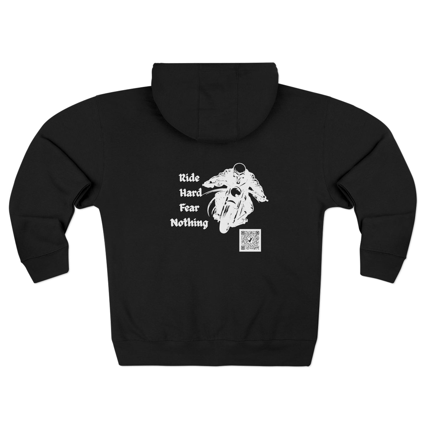 Motorcycle Zip Hoodie — “Ride Hard Fear Nothing” Biker Zip-Up